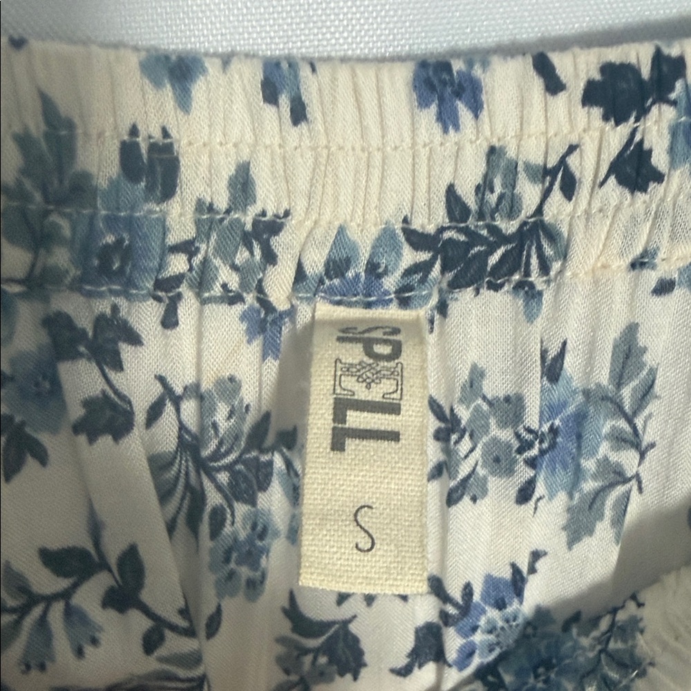 SPELL Elle Midi Skirt Floral Blue and White Size Small - Picture 7 of 10